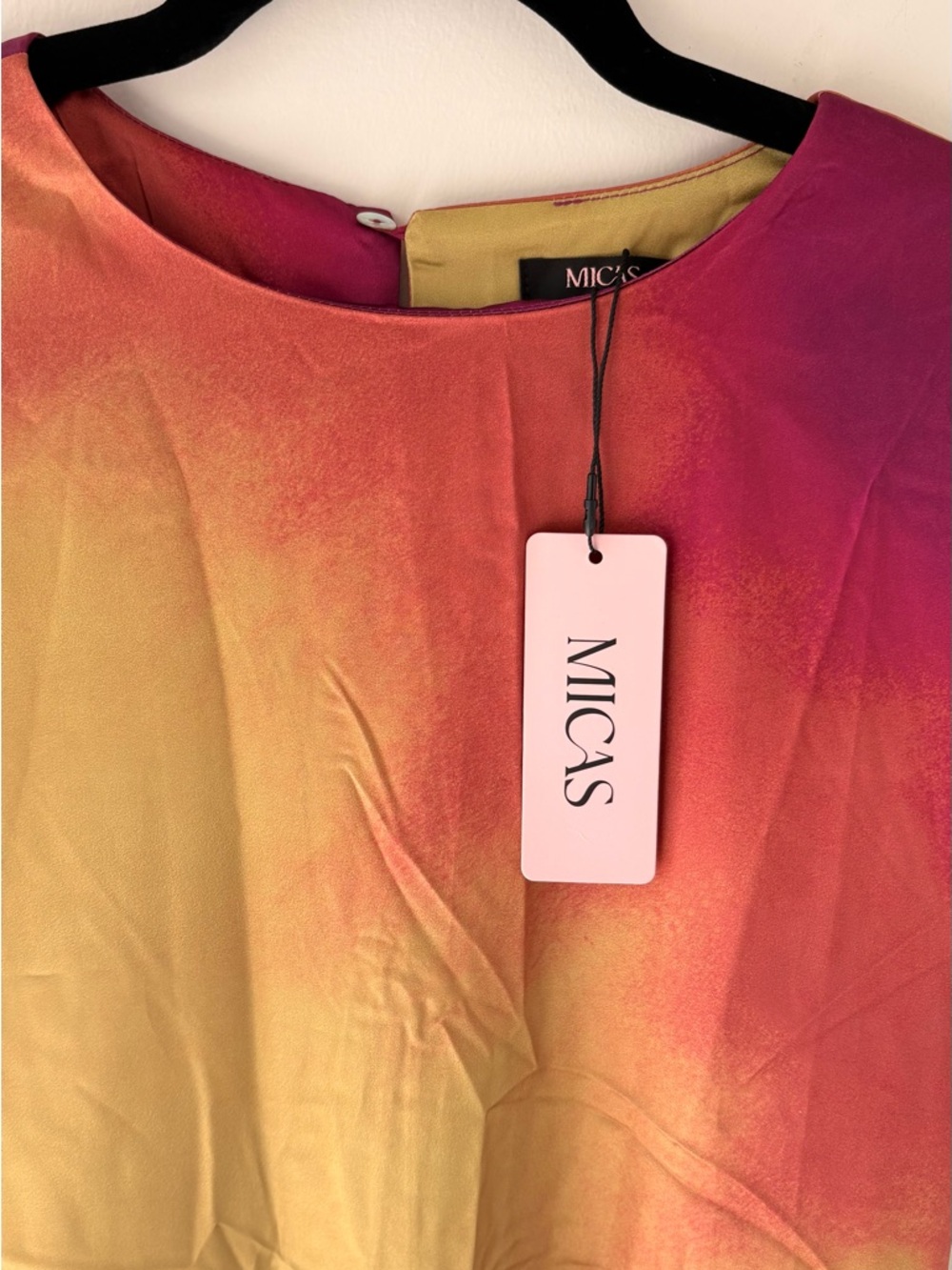 Micas Ombre Maxi Dress in Green and Pink - Cap Sleeve Elegance size M - Picture 3 of 5